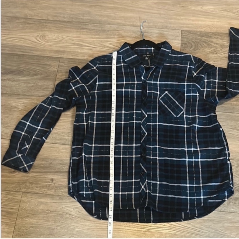 NWOT Well Worn Navy and Black Plaid Shirt Size Large - Picture 6 of 7